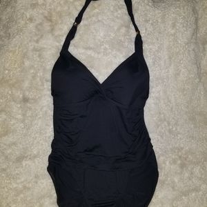 Black one piece bathing suit. Lauren by Ralp Lauren size 12 (Large)